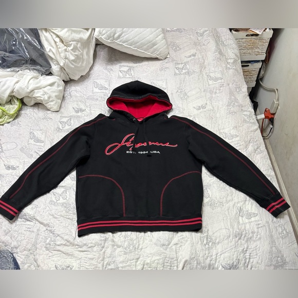 Supreme Contrast Embroidered Hooded Sweatshirt